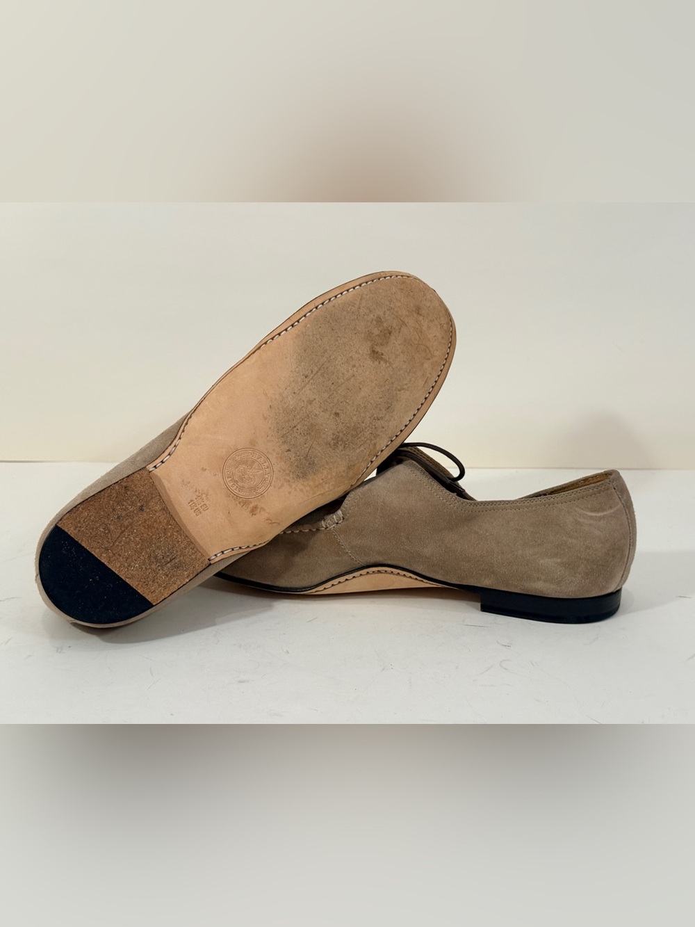 Bally Beige Suede Lace-Up Loafers - Picture 8 of 9